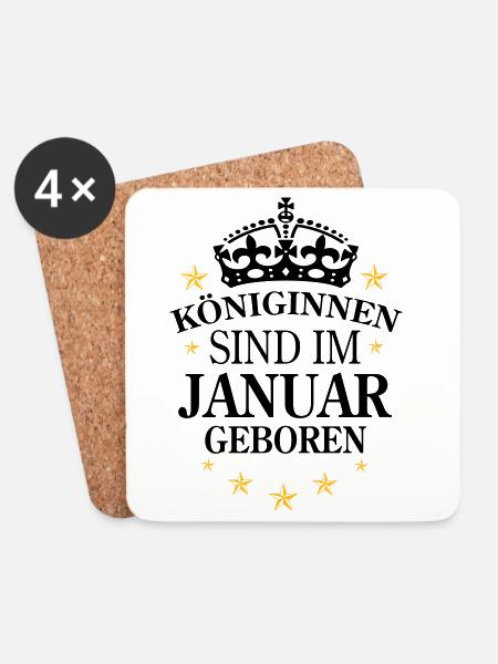 Königinnen Januar - Untersetzer (4er-Set) - Weiß