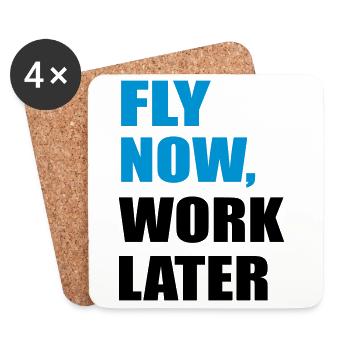 fliegen - Untersetzer (4er-Set) - Weiß - Vorne