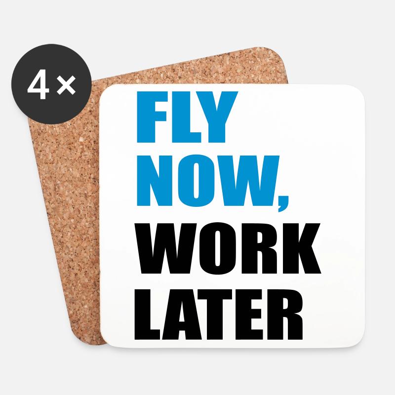 fliegen - Untersetzer (4er-Set) - Weiß