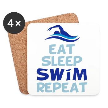 natation - Dessous de verre (lot de 4) - blanc - Devant
