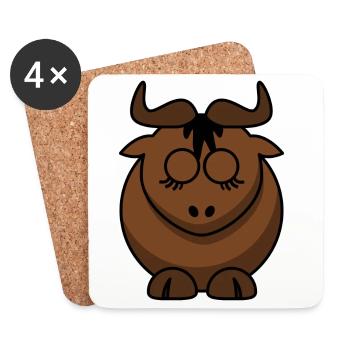 Conception du visage Braunbock - Dessous de verre (lot de 4) - blanc - Devant