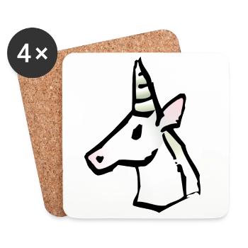 Einhorn - Untersetzer (4er-Set) - Weiß - Vorne