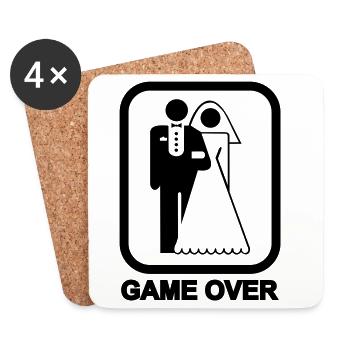 Game Over - Untersetzer (4er-Set) - Weiß - Vorne