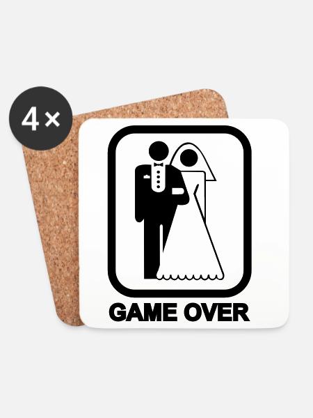 Game Over - Untersetzer (4er-Set) - Weiß