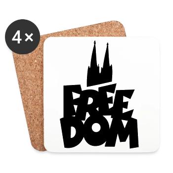 FREEDOM Köln Kölner Dom - Untersetzer (4er-Set) - Weiß - Vorne