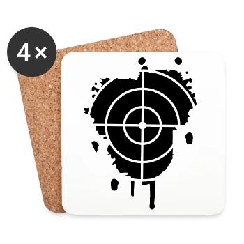 Ein Fadenkreuz als Graffiti - Untersetzer (4er-Set) - Weiß - Vorne