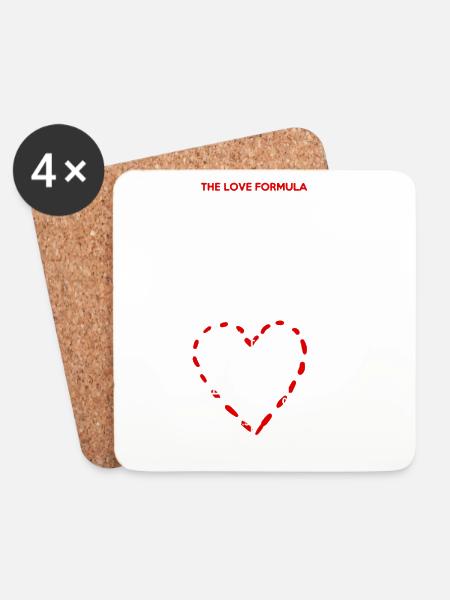 Math - The Love Formula T Shirt - Coasters (set of 4) - white
