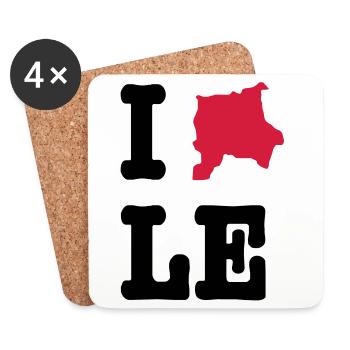 I Love Leipzig (I heart LE) - City Outlines - Coasters (set of 4) - white - Front
