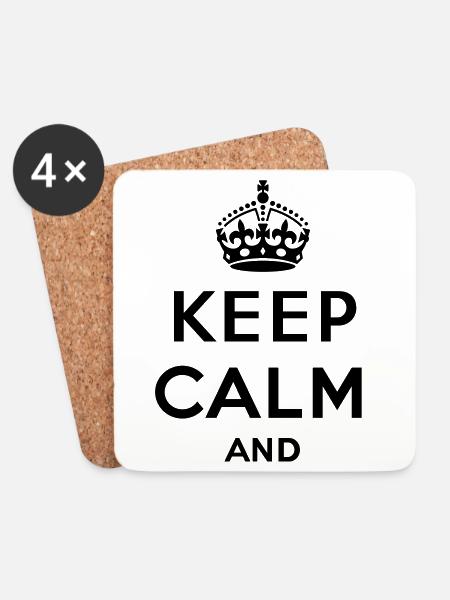 Keep calm and... - eigenen Text (Carry on) - Untersetzer (4er-Set) - Weiß