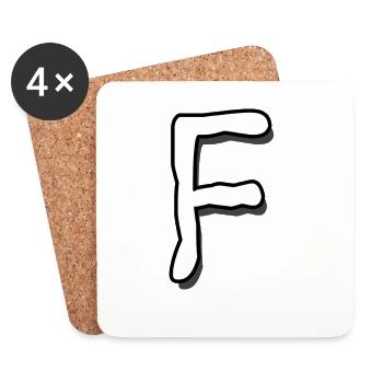F lettre cadeau d’Halloween - Dessous de verre (lot de 4) - blanc - Devant