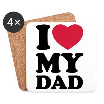 I love my dad - Coasters (set of 4) - white - Front