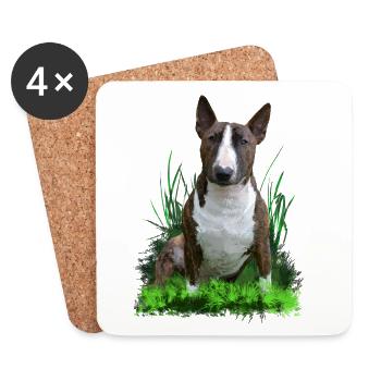 Bullterrier - Coasters (set of 4) - white - Front