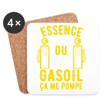 Essence ou Gasoil ça me pompe - Dessous de verre (lot de 4) - blanc - Devant