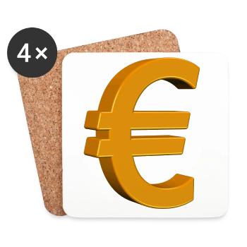 Abstract Golden Euro Design - Coasters (set of 4) - white - Front