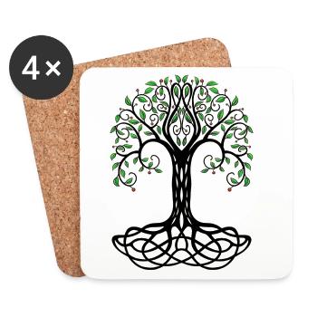Arbre de vie - Dessous de verre (lot de 4) - blanc - Devant