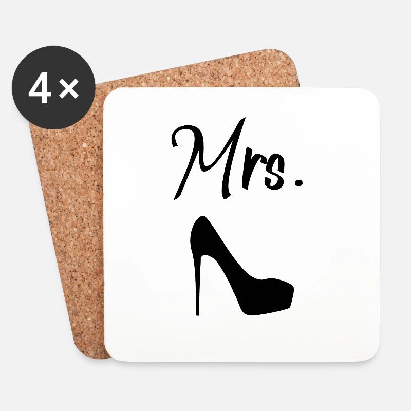 Mrs. Wedding - Untersetzer (4er-Set) - Weiß