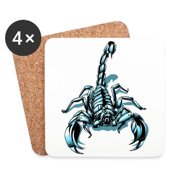 SKORPION METALL BESTSELLER GESCHENKIDEE - Untersetzer (4er-Set) - Weiß - Vorne