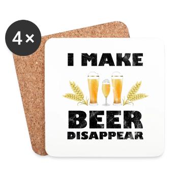 Bière bière drôle dire avec bière - Dessous de verre (lot de 4) - blanc - Devant