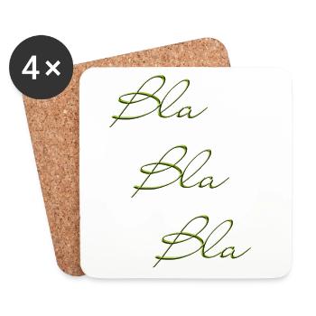 Bla Bla Dreifach Grüner Script - Untersetzer (4er-Set) - Weiß - Vorne