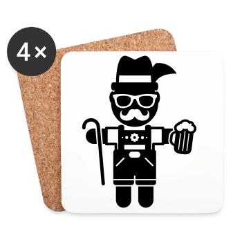 mann bier - Untersetzer (4er-Set) - Weiß - Vorne