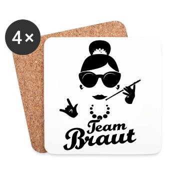 Wedding Crew Shirts Team Bride - Coasters (set of 4) - white - Front