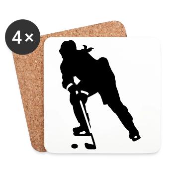 Hockey féminin - Dessous de verre (lot de 4) - blanc - Devant