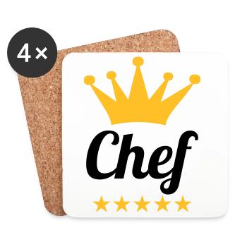 Chef - Untersetzer (4er-Set) - Weiß - Vorne