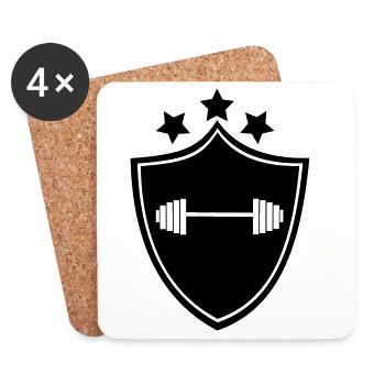 culturiste, musculation,fitness,entraînement,bête - Dessous de verre (lot de 4) - blanc - Devant