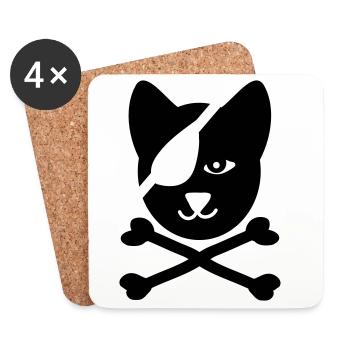 pirate - Dessous de verre (lot de 4) - blanc - Devant