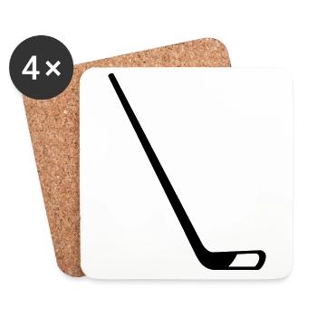 Bâtons de hockey - Dessous de verre (lot de 4) - blanc - Devant