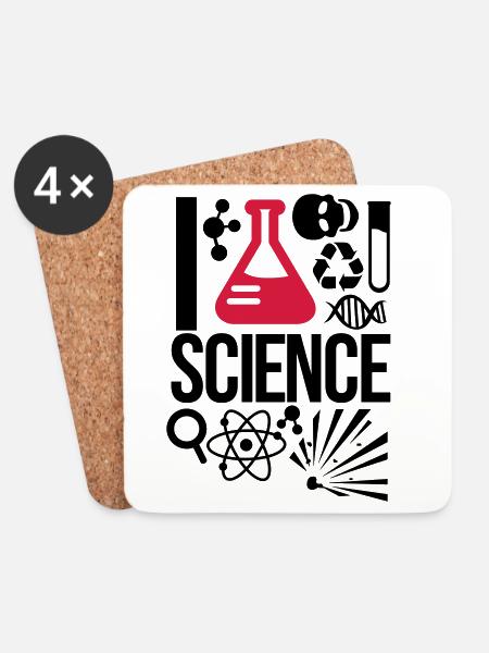 science - Coasters (set of 4) - white