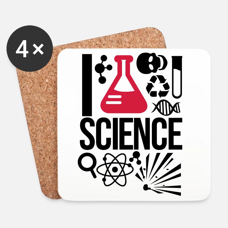 Wissenschaft - Untersetzer (4er-Set) - Weiß