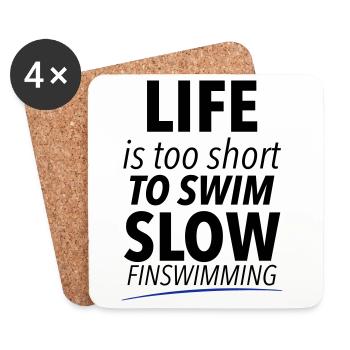 Fine swimming - Coasters (set of 4) - white - Front
