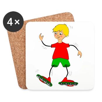 enfant - Dessous de verre (lot de 4) - blanc - Devant