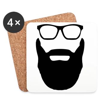 Beard And Glasses - Coasters (set of 4) - white - Front