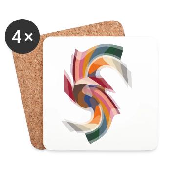 Design abstract made by Eve Nord - Coasters (set of 4) - white - Front