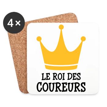 Course à Pied / Running / Jogging / Coureur - Dessous de verre (lot de 4) - blanc - Devant