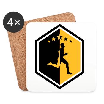 Running / Jogging / Run / Trail / Sport - Coasters (set of 4) - white - Front