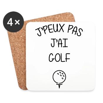 Golf / Golfeur / Golfeuse / Sport / Minigolf - Dessous de verre (lot de 4) - blanc - Devant