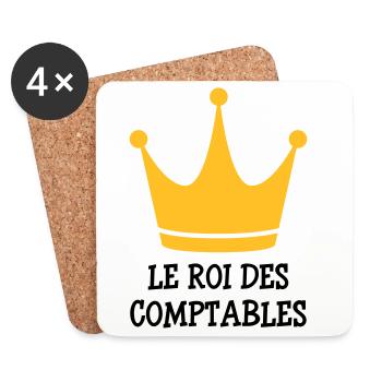 Accountant / Accounting / Comptable / Comptabilité - Coasters (set of 4) - white - Front