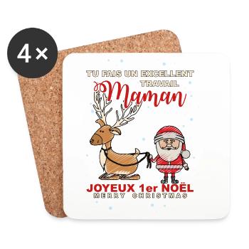 1. Weihnachten - Untersetzer (4er-Set) - Weiß - Vorne