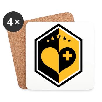 docteur / médecin / cardiologie / cardiologue - Dessous de verre (lot de 4) - blanc - Devant