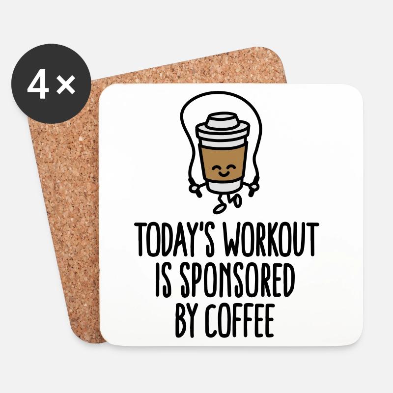 Today's workout is sponsored by coffee - Untersetzer (4er-Set) - Weiß