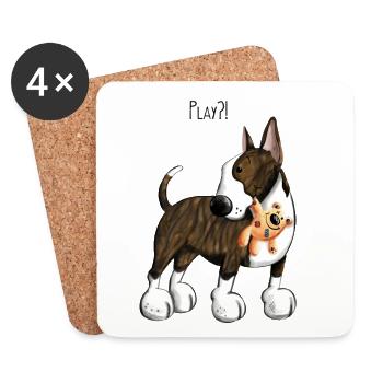 Mignon Bullterrier - Dessous de verre (lot de 4) - blanc - Devant