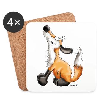 Lustiger Fuchs - Fox - Tiere - Comic - Fun - Art - Untersetzer (4er-Set) - Weiß - Vorne