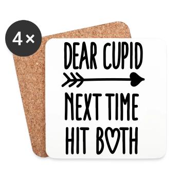 Dear Cupid next time hit both - Untersetzer (4er-Set) - Weiß - Vorne