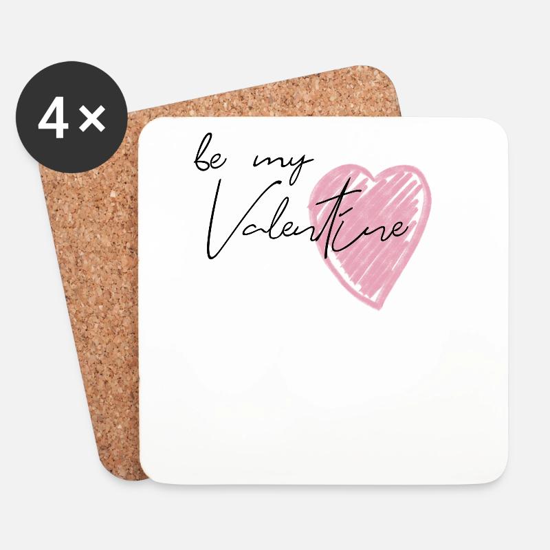 Be my valentine - Untersetzer (4er-Set) - Weiß