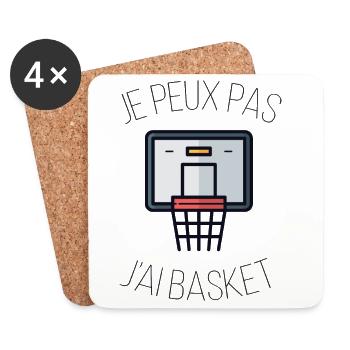 i can't i have basketball - Coasters (set of 4) - white - Front