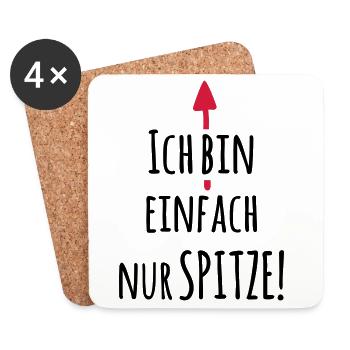 Ich bin einfach Spitze - Lustiger Spruch - Untersetzer (4er-Set) - Weiß - Vorne