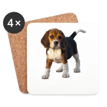 beagle - Coasters (set of 4) - white - Front